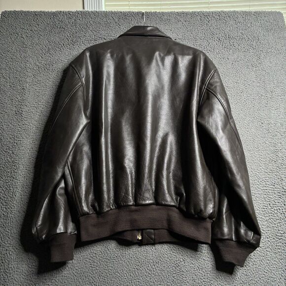 VTG US Wings USAAF A-2 Brown Horsehide Leather Bomber USA Jacket Size 46 XL - Picture 3 of 13